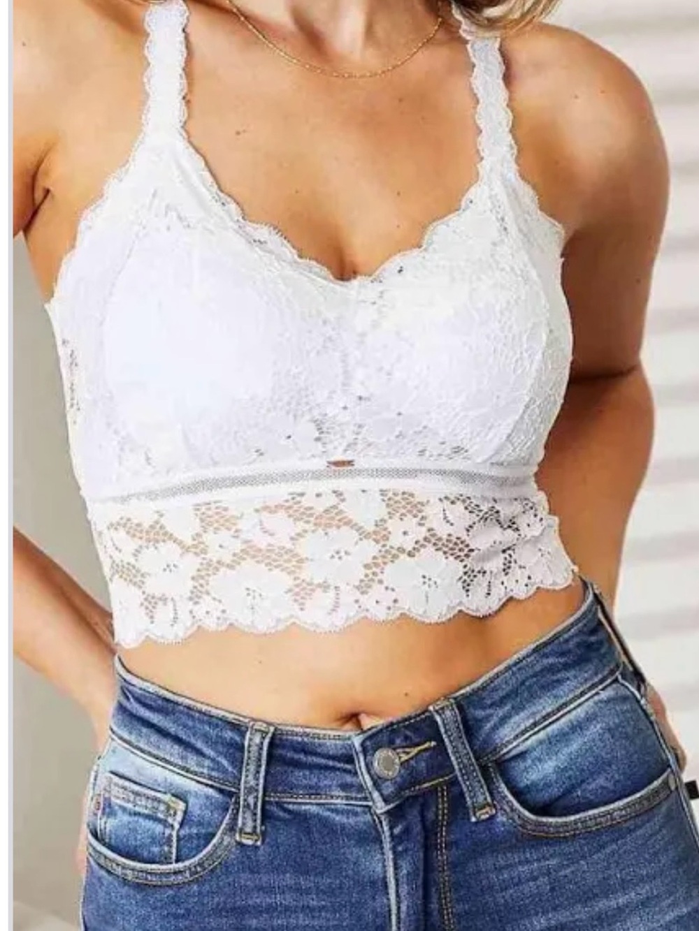 Jadyk Juliette Deluxe Lace Bralette in White. 2-3X NWOT